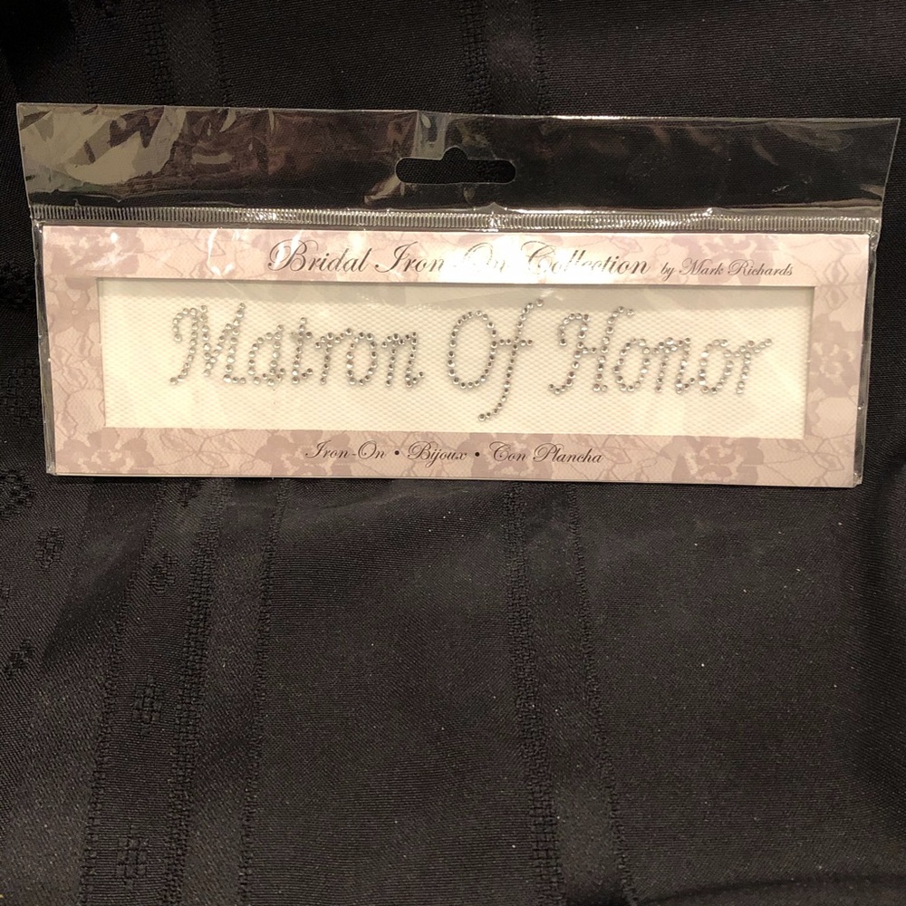 NIP sparkly Matron of Honor rhinestone iron on.